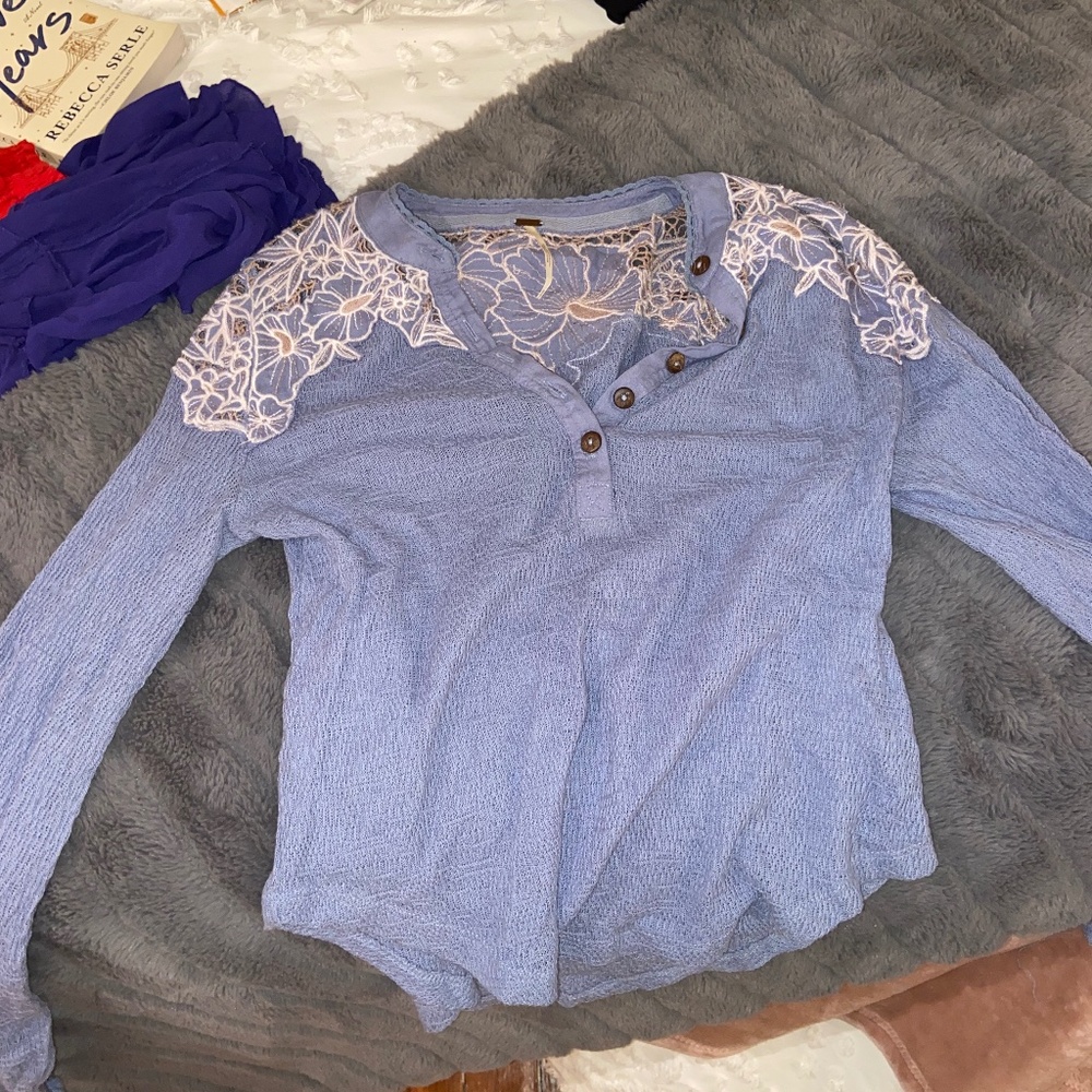 blue free people top